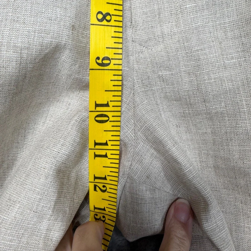 StudioSuits Dress Pants Mens 38 Beige Bespoke Linen Blend Trousers Hand Crafted